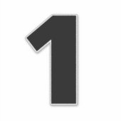 Nummer één zwarte en witte sticker (Voorkant)