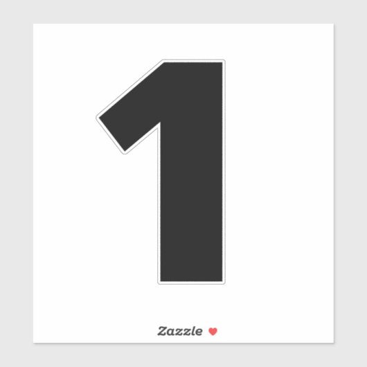 Nummer één zwarte en witte sticker (Vel)