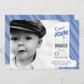 Nummer EERSTE BIRTHDAY-fotouitnodiging Kaart (Voorkant / Achterkant)