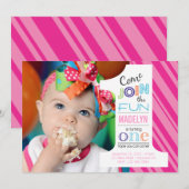 Nummer EERSTE BIRTHDAY-uitnodiging Kaart (Voorkant / Achterkant)