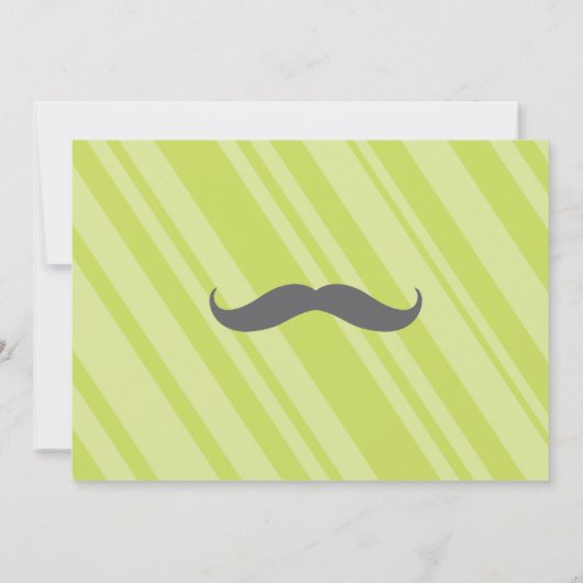 Nummer eerste BIRTHDAY-uitnodiging voor MUSTACHE Kaart (Achterkant)
