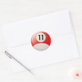 NUMMER ELEVEN BILLIARDS BALL RONDE STICKER (Envelop)