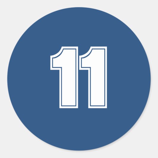 Nummer Elf planning benodigdheden 11 marine wit Ronde Sticker (Voorkant)