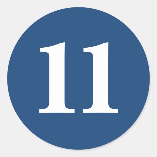 Nummer Elf planning benodigdheden 11 marine wit Ronde Sticker (Voorkant)