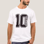 Nummer en naam gepersonaliseerd t-shirt (Voorkant)