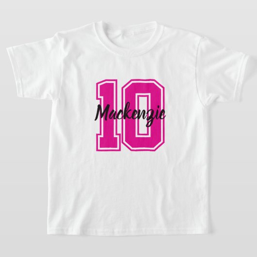 Nummer en naam gepersonaliseerd  t-shirt (Laagn)