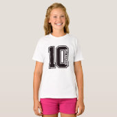 Nummer en naam gepersonaliseerd t-shirt (Voorkant volledig)