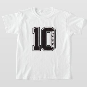 Nummer en naam gepersonaliseerd t-shirt