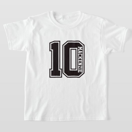 Nummer en naam gepersonaliseerd t-shirt (Laagn)
