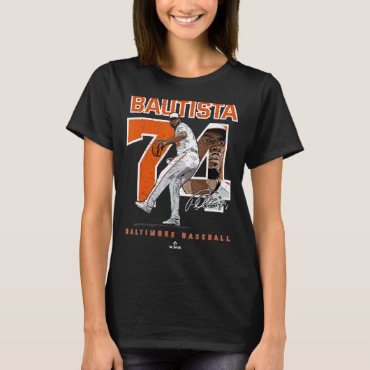 Nummer en portret Felix Bautista Baltimore MLBPA T-shirt (Voorkant)