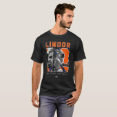 Nummer en portret Francisco Lindor New York MLBP T-shirt (Voorkant volledig)