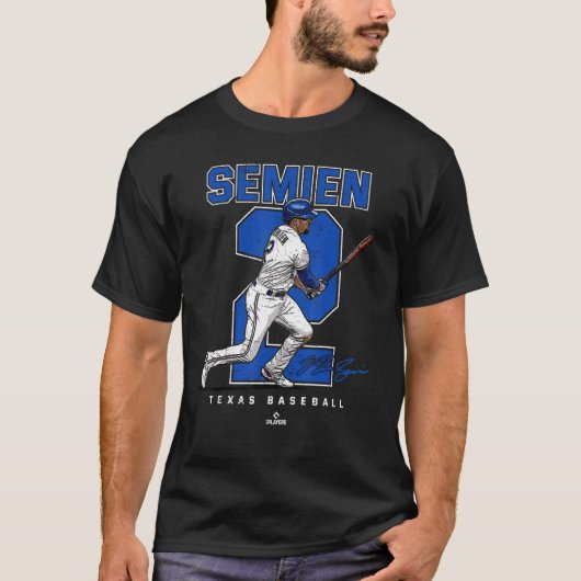Nummer en portret Marcus Semien Texas T-shirt (Voorkant)