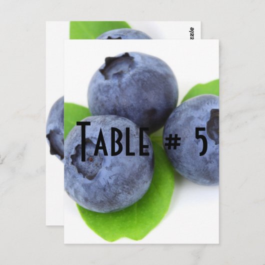 Nummer gasttabel briefkaart (Voorkant / Achterkant)