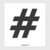 Nummer Hashtag Black en White Sticker (Vel)