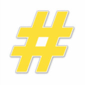 Nummer Hashtag Gold en White Sticker (Voorkant)