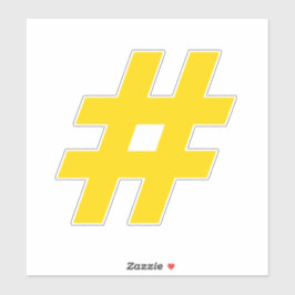 Nummer Hashtag Gold en White Sticker