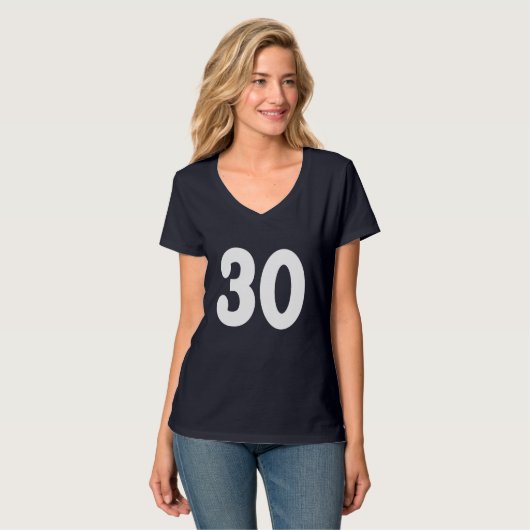 Nummer klasse 30 t-shirt (Voorkant volledig)