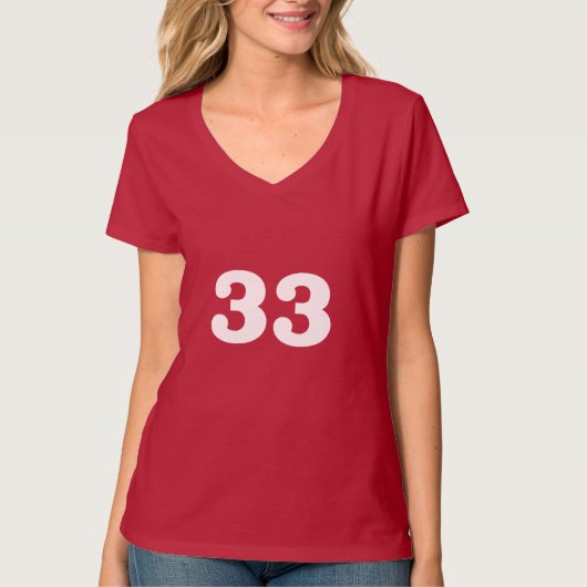 Nummer klasse 33 t-shirt (Voorkant)