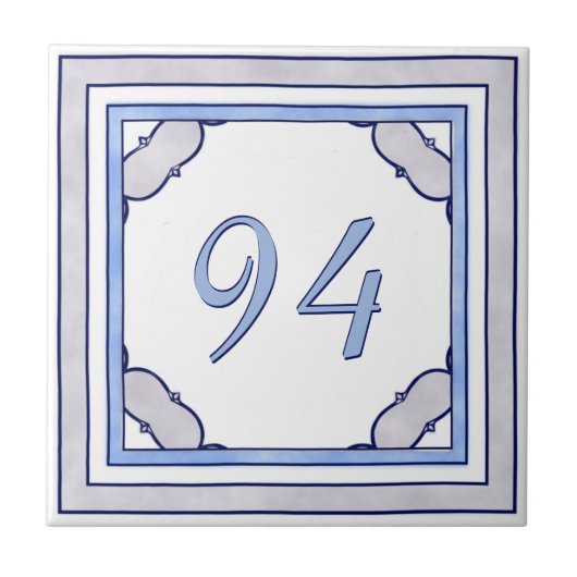 Nummer lavender en Blue Big House Tegeltje (Voorkant)