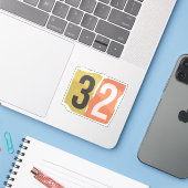 Nummer Magazine Losgeld 32 Sticker (Laptop met iPhone)