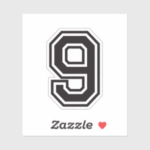 Nummer negen 9 sportschool lettertype sticker
