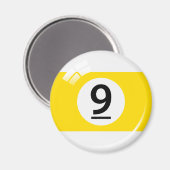 Nummer negen biljartbal koelkast magneet (Voorkant / Achterkant)