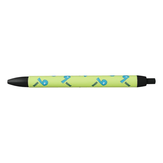 Nummer negen groen zwarte inkt pen (Voorkant)