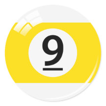 Nummer negen zwembadbal stickers / labels