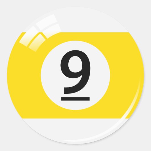 Nummer negen zwembadbal stickers / labels (Voorkant)