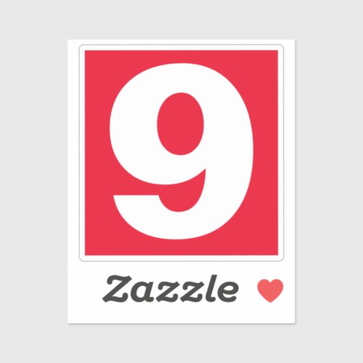 Nummer Nine Red en White Sticker (Vel)