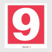 Nummer Nine Red en White Sticker (Vel)