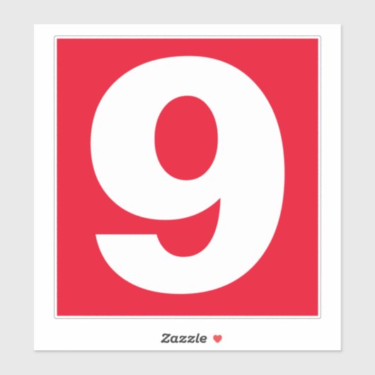 Nummer Nine Red en White Sticker (Vel)