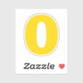 Nummer nul Gold en witte sticker (Vel)
