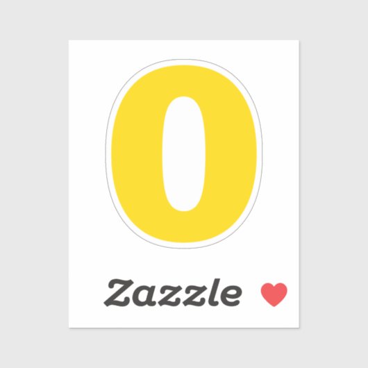 Nummer nul Gold en witte sticker (Vel)