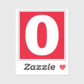 Nummer nul Rood en Witte sticker (Vel)