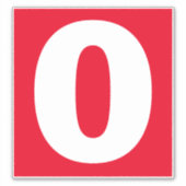 Nummer nul Rood en Witte sticker (Voorkant)