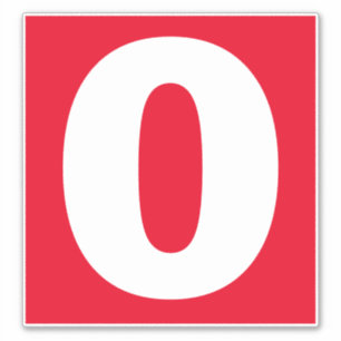 Nummer nul Rood en Witte sticker