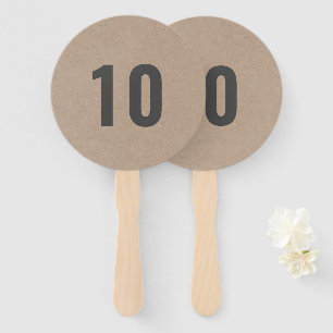 Nummer peddel Moderne Rustic Kraft Simple Score Handwaaier