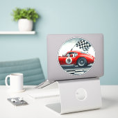  nummer race auto sticker (Laptop op bureau)