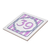 Nummer roze en lavender Big House Tegeltje (Zijkant)