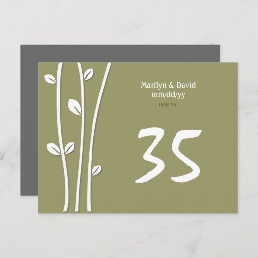 Nummer tabel verlaten witte bijkantoren briefkaart (Voorkant / Achterkant)