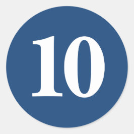 Nummer tien planning levert eenvoudig 10 marine wi ronde sticker
