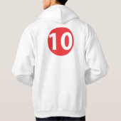 Nummer tien rood hoodie (Achterkant)