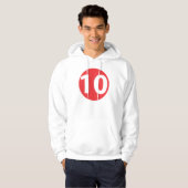 Nummer tien rood hoodie (Voorkant volledig)