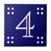 Nummer Tile - Craftsman White op Blue Tegeltje (Voorkant)