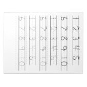 Nummer tracerend werkblad notitieblok (Voorkant)