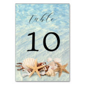 Nummer tropische Ocean Beach Seashell Weddenschap Kaart (Voorkant)