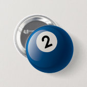 NUMMER TWEE BILLIARTS BALL RONDE BUTTON 5,7 CM (Voorkant /achterkant)