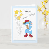 Nummer twee geboortecycard kaart (Gele Bloem)