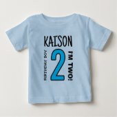 Nummer twee geboortecyt Baby T-Shirt (Voorkant)